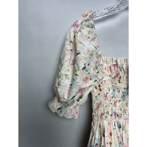 Abercrombie & Fitch Floral Emerson Poplin Puff Sleeve Mini Dress - Picture 4 of 11